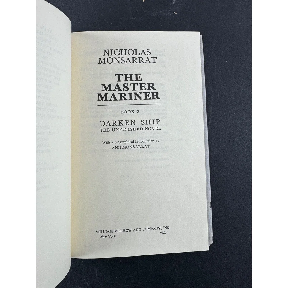 The Master Mariner Darken Ship Nicholas Monsarrat‎ 1981 First US Edition HC DJ